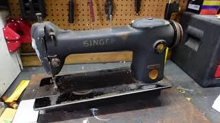 Long forgotten SINGER industrial sewing machine 241-12 rescued from basement.