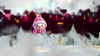 Worldwide Trending 4K VJ Loop | merry christmas greeting with snowman and tree #nocopyrights
