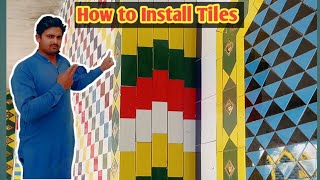 how to tile fitting  || wall tile design @productsconstruction8243 #besttilesdesign