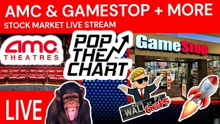 AMC & GameStop LIVE STREAM | STOCK MARKET SELL OFF 🔻 | CRYPTO | 07.8.21 | Pop The Chart | YouTube