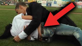 Girl Tackles Obama with her White Thong Showing
