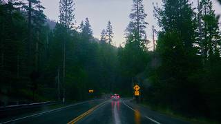 Lake Tahoe Scenic Drive / Sudden Rain and Hailstorm 🌨️ / 4K / Soft Lofi Beats / Study, Relax, Sleep