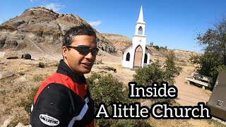 What is inside this little Church in Drumheller, Alberta, Canada?