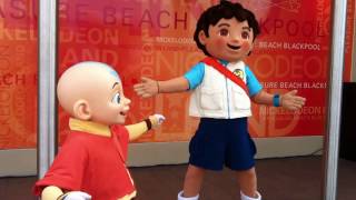 Diego and Aang dancing to the Go Diego Go Theme Song / Tune at Nickelodeon Land, Blackpool