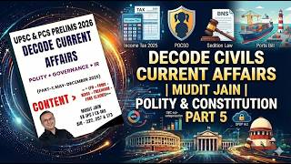 Decode Civils Current Affairs | Mudit Jain | Polity & Constitution | Part 5