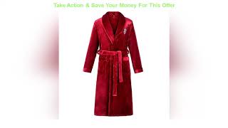 Review Casual Plus Size Couple Robe Flannel Nightwear Winter Warm Kimono Bathrobe Gown Gray Nightgo