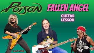 How To Play Fallen Angel By Poison - Guitar Lesson - CC Deville - Open Up And Say Ahhh!