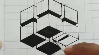 How to draw 3d drawing /3d optical illusion #3ddrawing #3dillusion