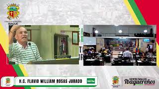 William Rosas takes a swipe at Andrés Zambrano during a session of the Ibagué City Council