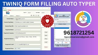 TwiniQ Data Entry Form Filling Auto Typer Software | TwiniQ/ TQ Auto Typer Software