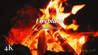 🔥 Cozy Ambience with fireplace | cracking fire sound | Relax with warm background bar