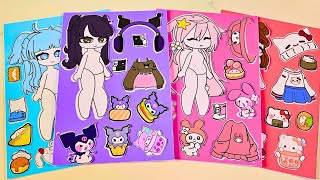 Decorate with Sticker Book GACHA LIFE x SANRIO (KUROMI, MY MELODY, HELLO KITTY, CINNAMOROLL) | DIY