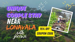 Romantic couple stay with Jaccuzi & Valley view | Couple Friendly Stay Near Mumbai-Pune | Pawna lake
