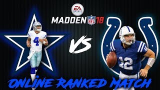 MADDEN 18 PS4| NO DALLAS MAGIC IN INDY| COWBOYS VS COLTS|