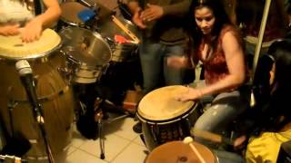 Puerto Rico percusionistas,las chicas de la percusion de Cali Zorayda, Belli, Lucero, de PR Amarilys