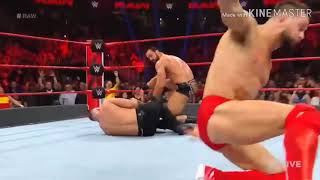 Finn Balor Coup De Grace To Dean Ambroze + Claymore Kich - Raw 7th Jan 2019