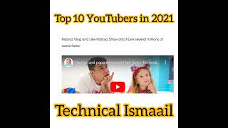 Top 10 YouTubers in 2021 || PewDiePie _ Kids Diana Show _ Like Nastaya _ Vlad & Niki _ Mr Beast