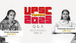 First Attempt UPSC Success | Ariya Vamanan & Padmaja Suresh Reveal Their Strategy & Schedule