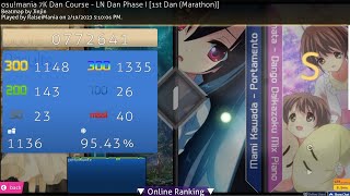 [Osu!Mania] 1st dan 7k LN clear 95.43%