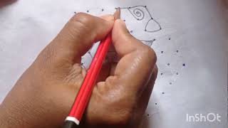 11×6 dots Simple kolam | Daily vesukune chukala muggulu