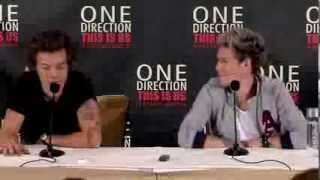 One Direction "This is Us" Harry Styles & Niall Horan ♥  Press Conference 1/2