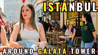 Istanbul Turkey 2026 4K Walking Tour | Galata Tower, Crowded Streets, Cafes & Real Istanbul Life