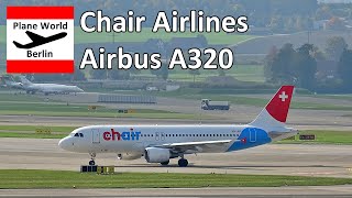 Chair Airlines Airbus A320 *HB-JOP* takeoff from Zurich Kloten Airport // 4K Video