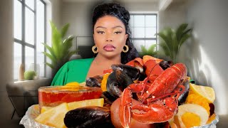 SEAFOOD BOIL!! LOBSTER TAIL, MUSSELS, HEAD ON SHRIMP, SAUSAGE, CORN, POTATO, and BLOVE SAUCE