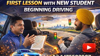 First lesson with my new student 👨‍🎓.Begginer driving training 6475502907@GIGCarDrivinglimited