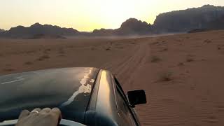 Four wheel driving in the Wadi Rum desert, Jordan