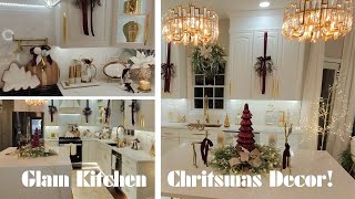 GLAM KITCHEN CHRISTMAS DECOR 🌲  CLEAN & DECORATE WITH ME  🌲  How to Decorate a Kitchen