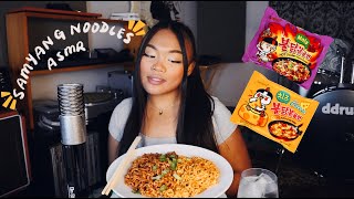 ASMR SAMYANG SPICY NOODLES, MALA AND CHEESE FLAVOUR ~ asmr whispering