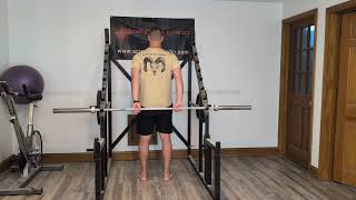 Standing Shoulder Extension End Range & Shoulder Adduction Barbell Isometrics Waist Height