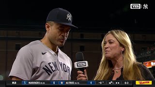 Giancarlo Stanton with Meredith on HR #450