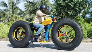 Build A Crazy Motorbike Use Old Truck Tires Without Rims