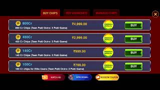Live Purchase 800cr Teen Patti Octro #teenpatti #octro