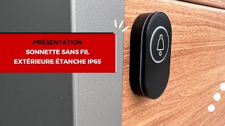 Sonnette sans fil extérieure étanche IP65 noire : démonstration