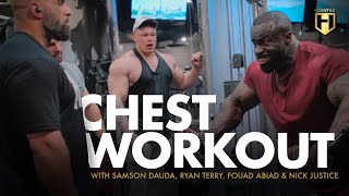 Chest Workout with Mr  Olympia Samson Dauda, Ryan Terry, Fouad Abiad & Nick Justice | HOSSTILE