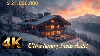 Ultra Luxury Swiss Chalet Tour 21M – Cinematic Winter Escape in 4K