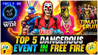 Top 5 Most Dangerous Free Fire Events 🔥 Free Hip Hop Bundle 😱 Bunny Bundle 😍 V badges  And Diamonds🤯
