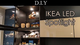 How to run IKEA Omlopp LED light cable behind drywall for IKEA Besta wall units?