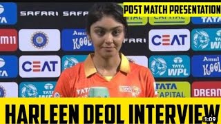 harleen deol interview gg vs up women's premier league | harleen deol interview today | wpl
