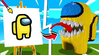 NOOB vs PRO: DRAWING BUILD COMPETITION in Minecraft