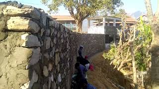 Construction of stone Masonry wall | Shree Ratamata Basic School @amarnepali8307