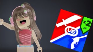 Playing murderers vs sheriff with my friends #roblox