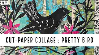 Gel Prints : Bird Cut-paper Folk Art Collage |  Mark Hearld Inspired