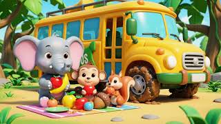 Wheels Go Round Jungle Edition | Learn Animals for Kids
