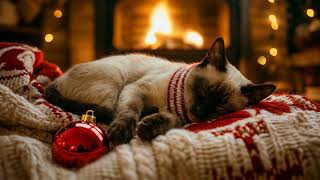 😺 Purring Cat by the Christmas Fireplace 🔥 Cozy ASMR for Relax