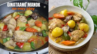 Ginataang Manok na may Atay  | Chicken Cook in Coconut milk with chicken liver
