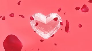 Diamond Heart with Falling Petals